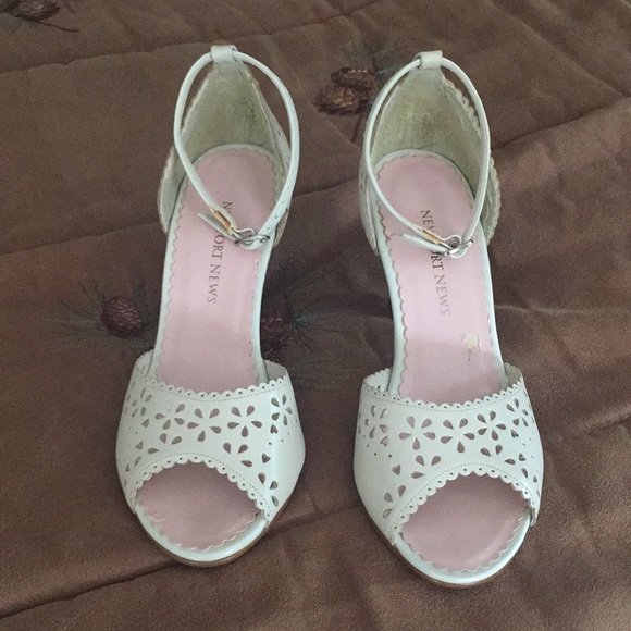 Newport News Shoes - Beautiful beige color 3” heels with ankle strap